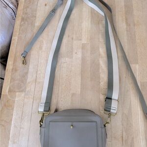 Grey leather crossbody Madewell with 2 straps